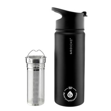 Grosche Chicago Demleme Hazneli Çelik Termos Siyah 473 ml