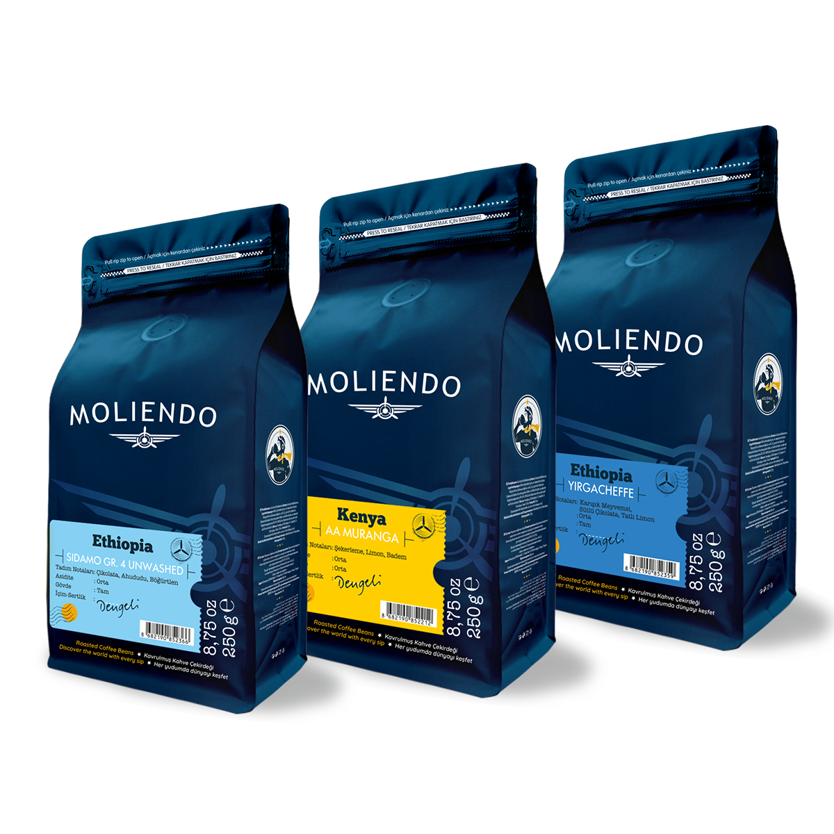 Moliendo Afrika Kahveleri Avantaj Paketi  3x250 g