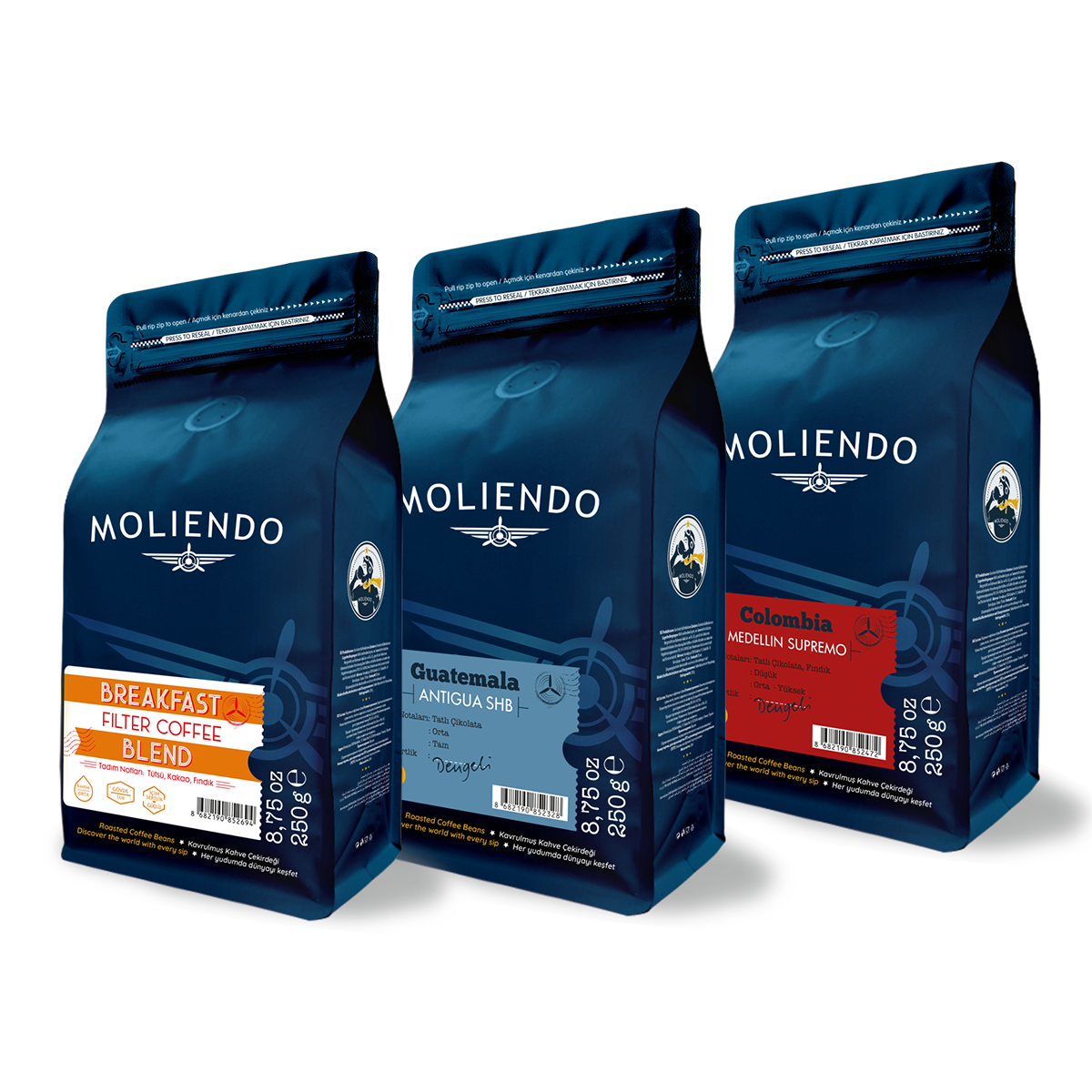 Moliendo Popüler Filtre Kahve Avantaj Paketi  3x250 g
