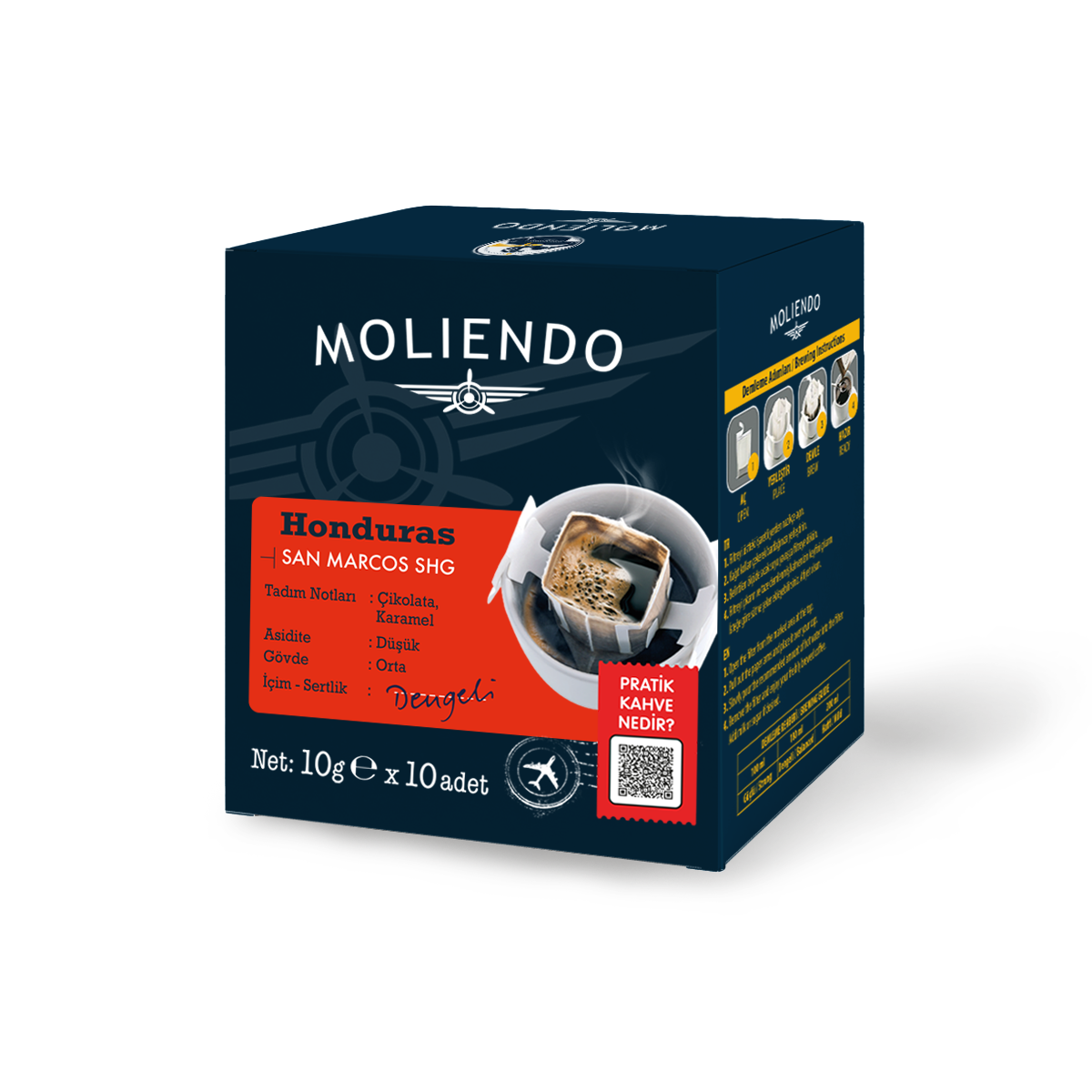 Moliendo Honduras San Marcos SHG Pratik Filtre Kahve 10x10 g