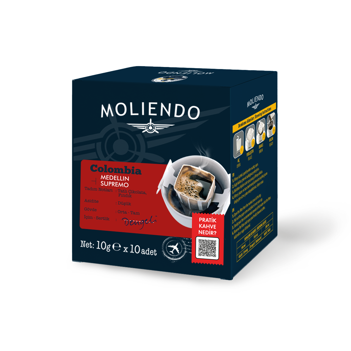 Moliendo Colombia Medellin Supremo Pratik Filtre Kahve 10x10 g