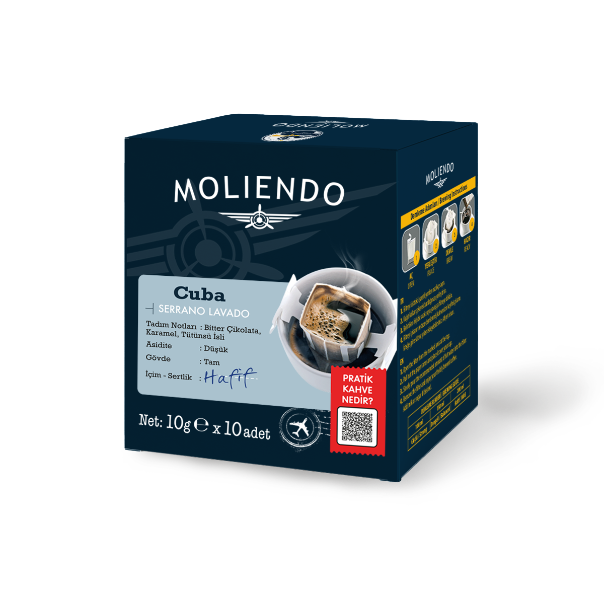 Moliendo Cuba Serrano Lavado Pratik Filtre Kahve 10x10 g