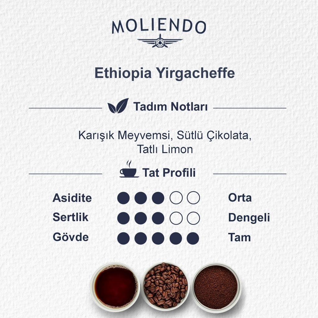 Moliendo Ethiopia Yirgacheffe Pratik Filtre Kahve 10x10 g