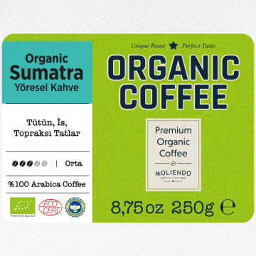 Moliendo Organic Indonesia Sumatra (Çekirdek) Yöresel Kahve 250 g