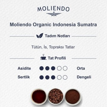 Moliendo Organic Indonesia Sumatra (Çekirdek) Yöresel Kahve 250 g