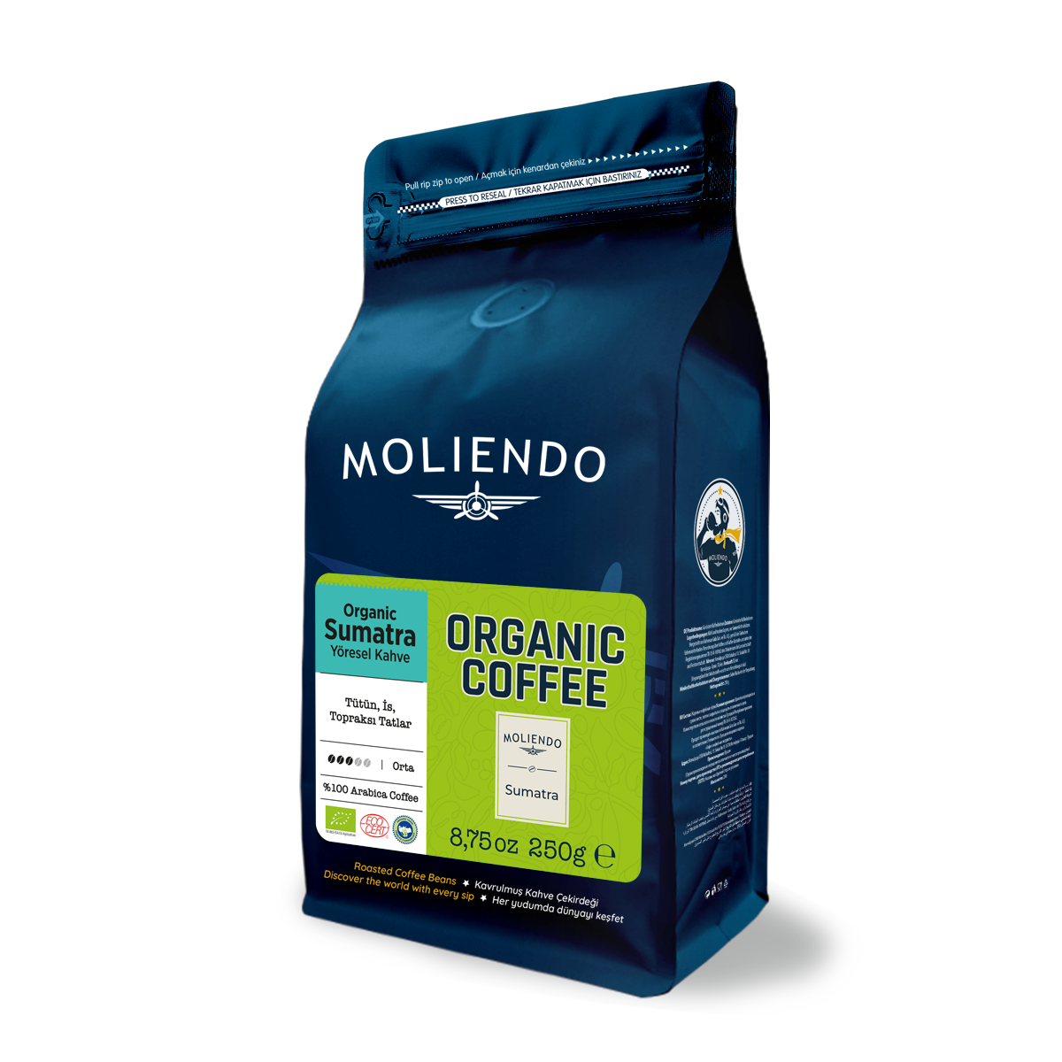 Moliendo Organic Indonesia Sumatra (Çekirdek) Yöresel Kahve 250 g