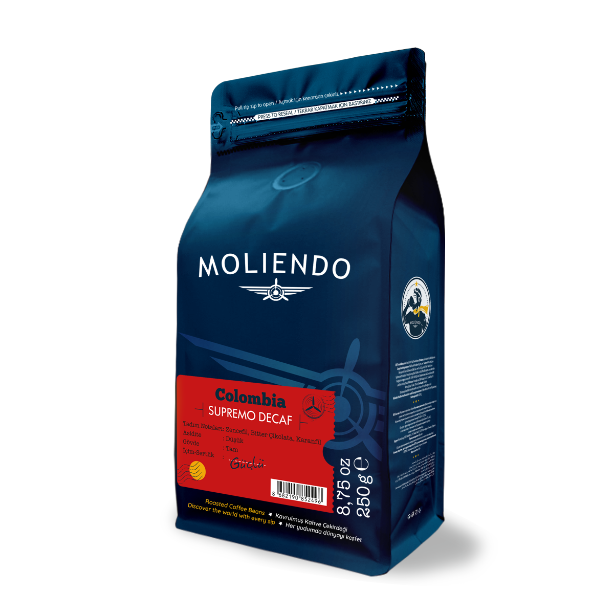 Moliendo Colombia Supremo Decaf  (Kafeinsiz) Yöresel Kahve