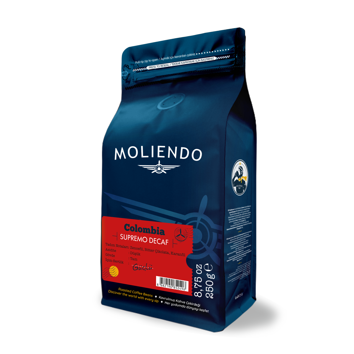 Moliendo Colombia Supremo Decaf  (Kafeinsiz) Yöresel Kahve