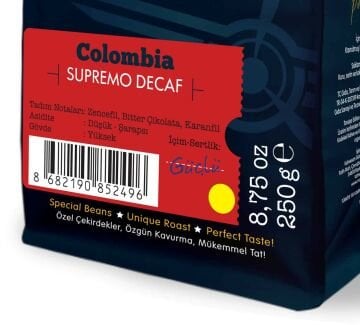 Moliendo Colombia Supremo Decaf  (Kafeinsiz) Yöresel Kahve
