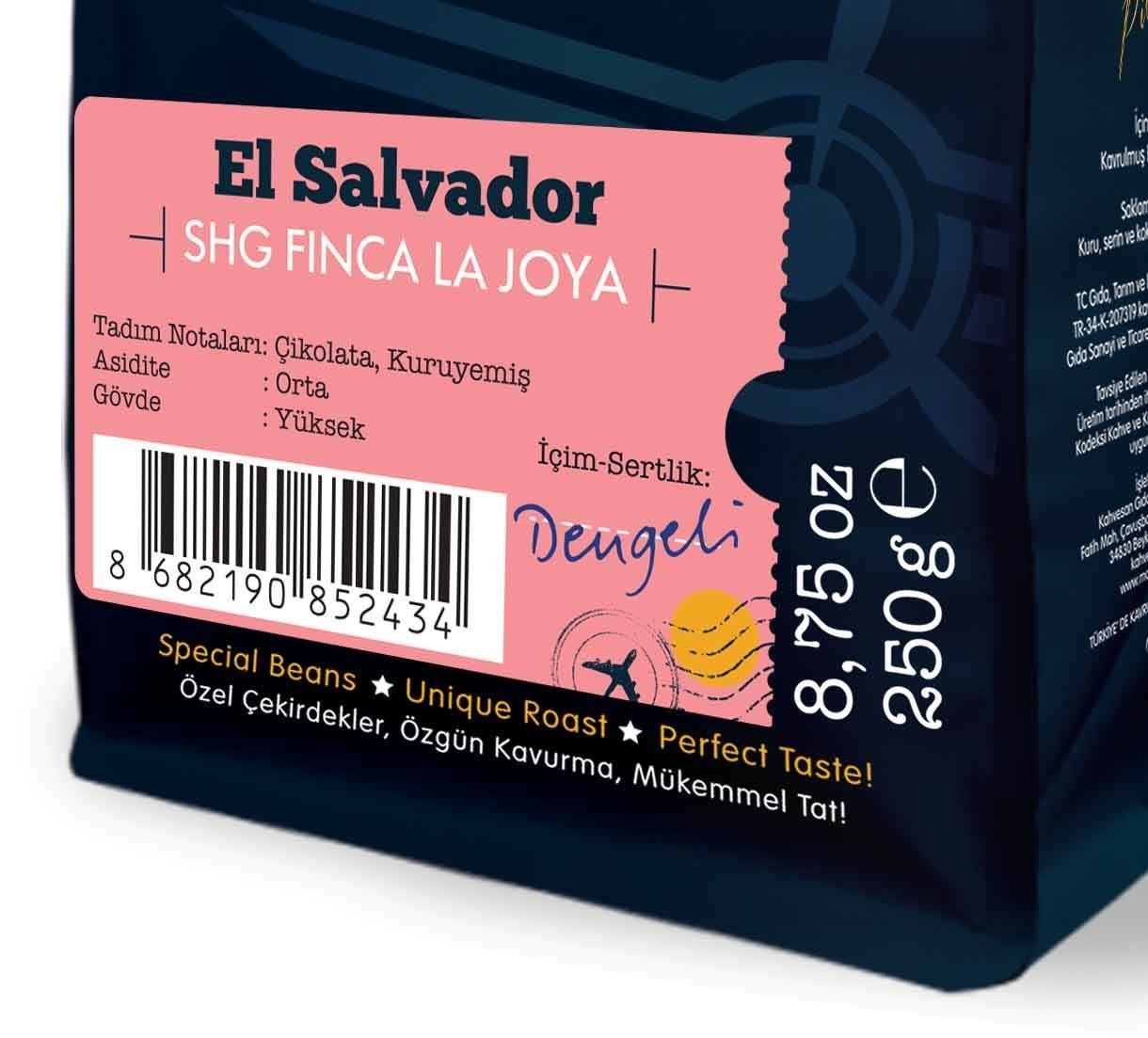 Moliendo El Salvador SGH Finca La Joya Yöresel Kahve 4 X 250 gr.