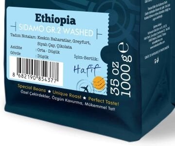 Moliendo Ethiopia Sidamo Gr 2 Yıkanmış Yöresel Kahve 250 gr.