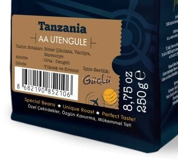 Moliendo Tanzania Utengule AA Yöresel Kahve 4 X 250 gr.