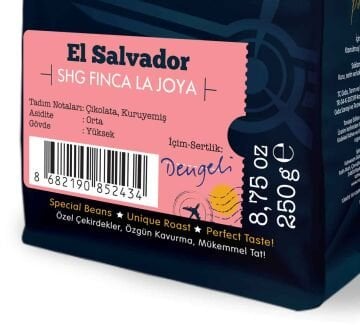 Moliendo El Salvador SGH Finca La Joya Yöresel Kahve 250 gr.