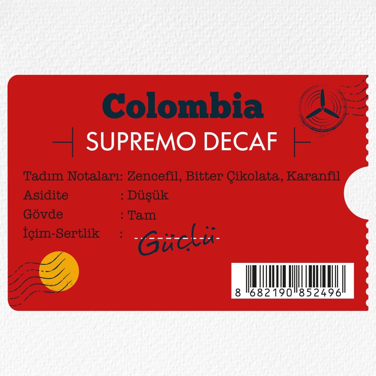 Moliendo Colombia Supremo Decaf  (Kafeinsiz) Yöresel Kahve 250 gr.