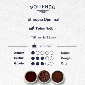 Moliendo Ethiopia Djimmah Yöresel Kahve 1000 gr.