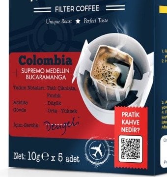 Moliendo Colombia Medellin Pratik Filtre Kahve 5x10 g