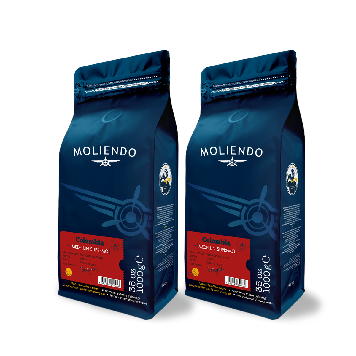 Moliendo Colombia Medellin Avantaj Paketi 2x1000 g    