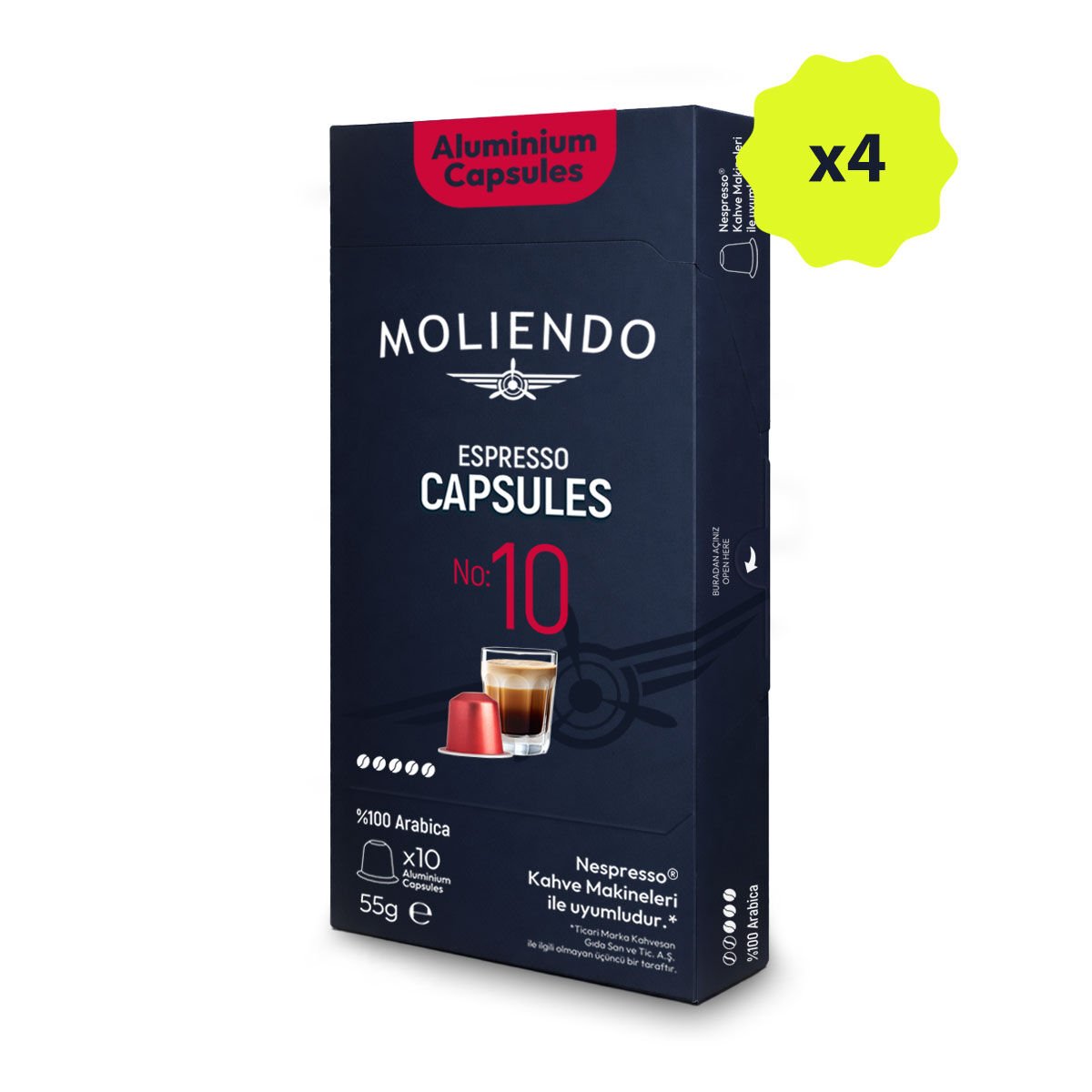 Moliendo Kapsül No:10 Avantaj Paketi 4x10 Nespresso Uyumlu