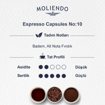Moliendo Kapsül No:10 Nespresso Uyumlu Alüminyum Kapsül 10 Adet