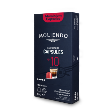 Moliendo Kapsül No:10 Nespresso Uyumlu Alüminyum Kapsül 10 Adet	