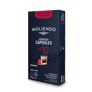 Moliendo Kapsül No:10 Nespresso Uyumlu Alüminyum Kapsül 10 Adet