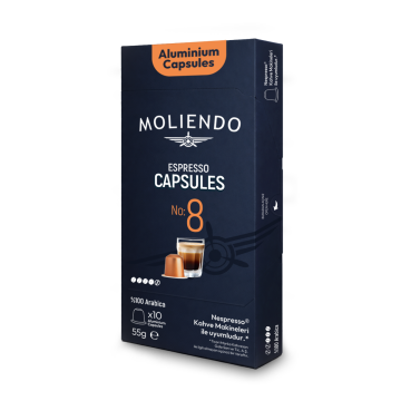 Moliendo Kapsül No:8 Nespresso Uyumlu Alüminyum Kapsül 10 Adet	