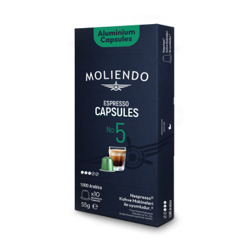 Moliendo Kapsül No:5 Nespresso Uyumlu Alüminyum Kapsül 10 Adet
