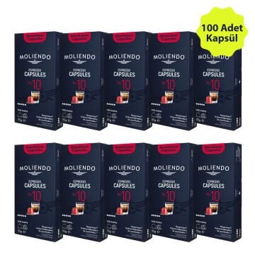 Moliendo Kapsül No:10 Avantaj Paketi 10x10 Nespresso Uyumlu Alüminyum Kapsül 100 Adet