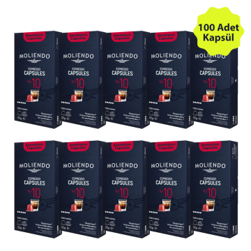 Moliendo Kapsül No:10 Avantaj Paketi 10x10 Nespresso Uyumlu Alüminyum Kapsül 100 Adet