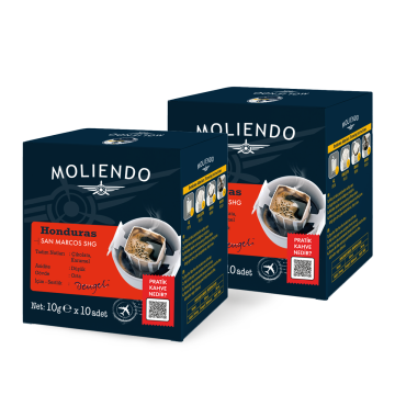 Moliendo Honduras San Marcos SHG Pratik Filtre Kahve Avantaj Paketi 2 x 10 Toplam 20 Adet