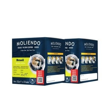 Moliendo Brasil Bossa Nova Pratik Filtre Kahve Avantaj Paketi 2 x 10 Toplam 20 Adet