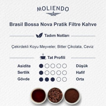 Moliendo Brasil Bossa Nova Pratik Filtre Kahve Avantaj Paketi 2 x 10 Toplam 20 Adet