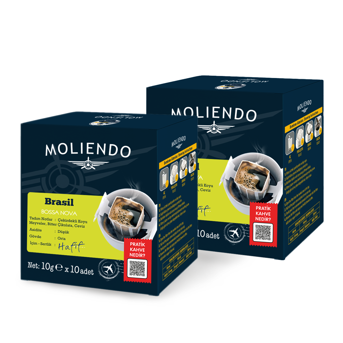 Moliendo Brasil Bossa Nova Pratik Filtre Kahve Avantaj Paketi 2 x 10 Toplam 20 Adet