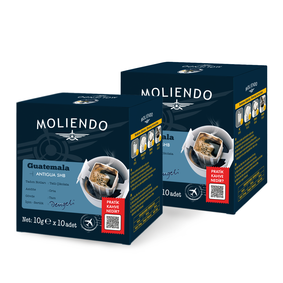 Moliendo Guatemala Antigua Pratik Filtre Kahve Avantaj Paketi 2 x 10 Toplam 20 Adet