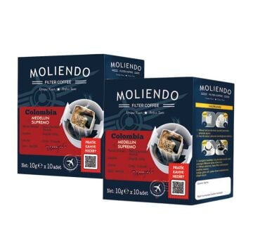 Moliendo Colombia Medellin Supremo Pratik Filtre Kahve Avantaj Paketi 2 x 10 Toplam 20 Adet