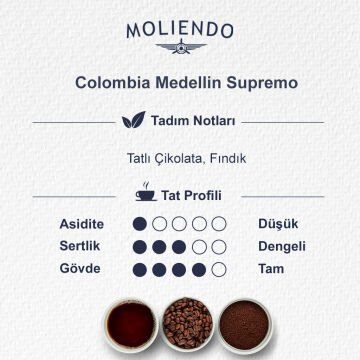 Moliendo Colombia Medellin Supremo Pratik Filtre Kahve Avantaj Paketi 2 x 10 Toplam 20 Adet