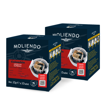 Moliendo Colombia Medellin Supremo Pratik Filtre Kahve Avantaj Paketi 2 x 10 Toplam 20 Adet