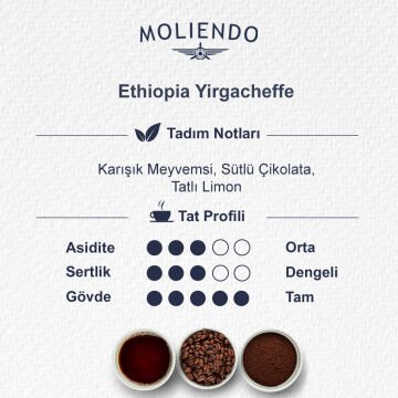 Moliendo Ethiopia Yirgacheffe Pratik Filtre Kahve Avantaj Paketi 2 x 10 Toplam 20 Adet
