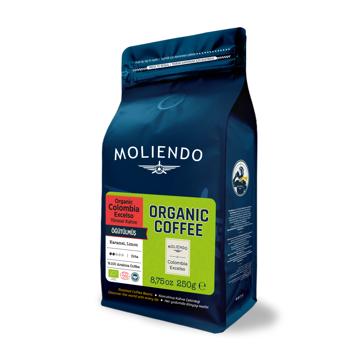Moliendo Organic Colombia Excelso (Öğütülmüş) Yöresel Kahve 250 g