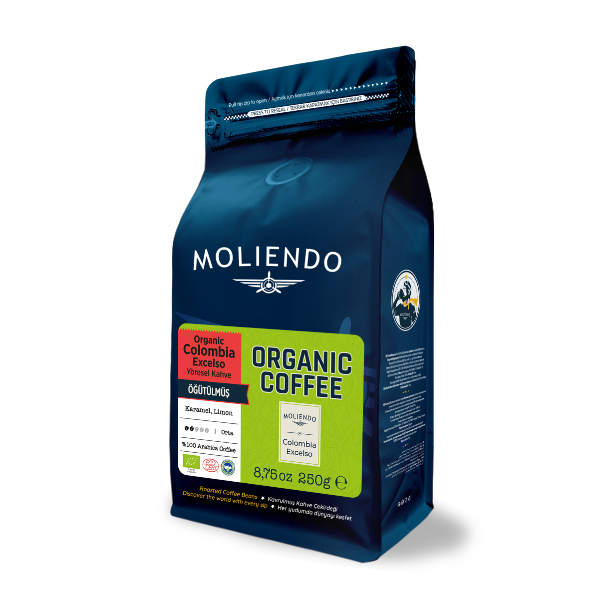 Moliendo Organic Colombia Excelso (Öğütülmüş) Yöresel Kahve 250 g