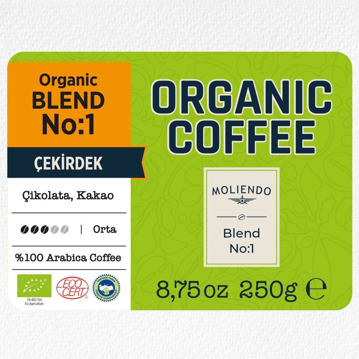 Moliendo Organic Blend No:1 (Çekirdek) Kahve 250 g