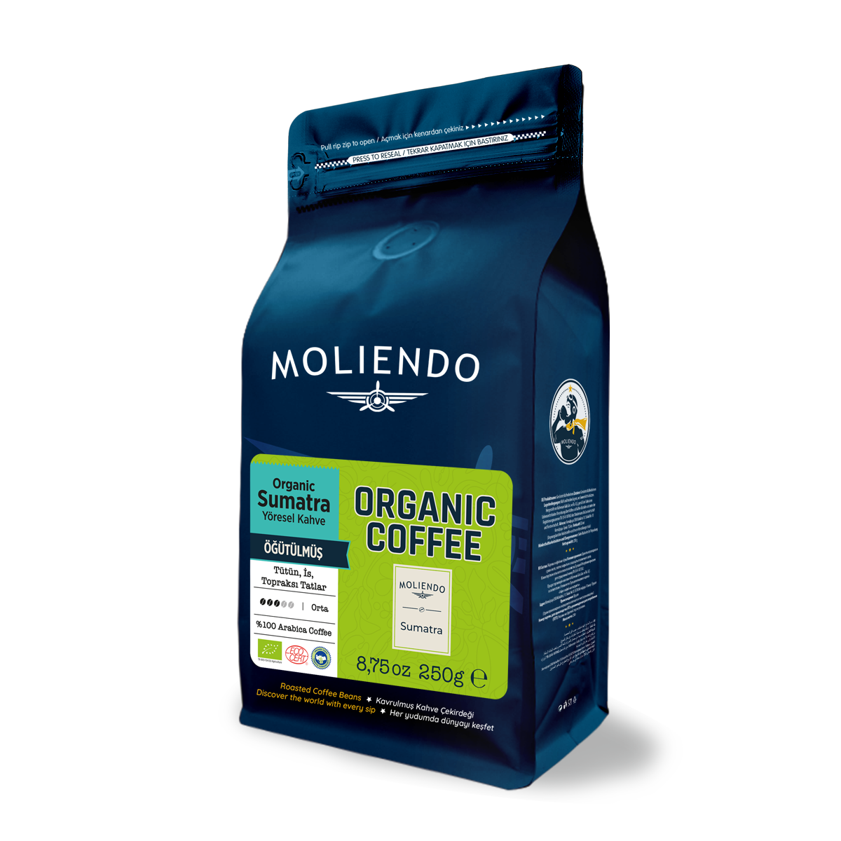 Moliendo Organic Indonesia Sumatra (Öğütülmüş) Yöresel Kahve 250 g 