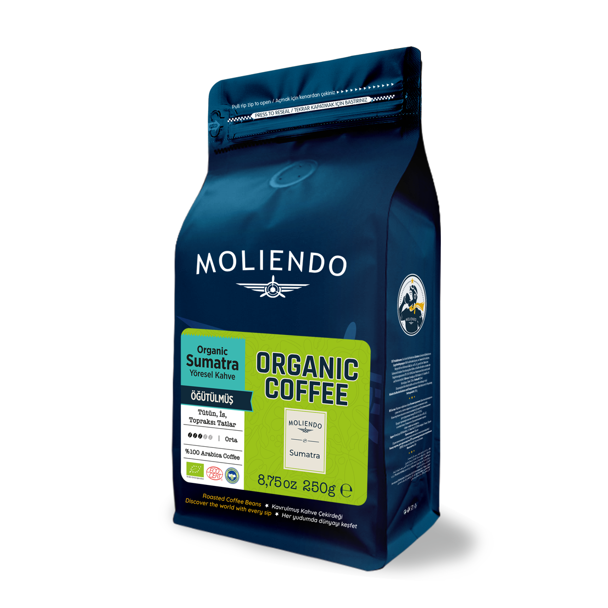 Moliendo Organic Indonesia Sumatra (Öğütülmüş) Yöresel Kahve 250 g 