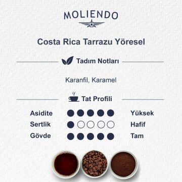 Moliendo Costa Rica Tarrazu Yöresel Kahve 4 X 250 gr.