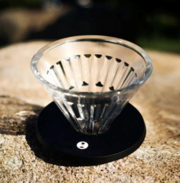 Timemore Cam V60 Dripper Crystal Eye 01 2 Fincan Siyah Tabanlı