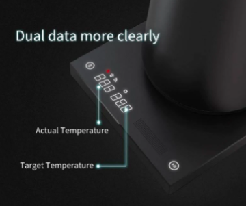 Timemore Fish Pour-Over Elektrikli Isı Ayarlı Kettle Siyah 600 ML