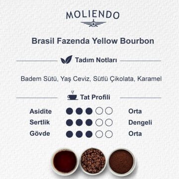 Moliendo Brasil Fazenda Yellow Bourbon Yöresel Kahve 4 X 250 gr.