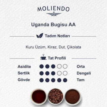 Moliendo Uganda Bugisu AA Yöresel Kahve 4 X 250 gr.