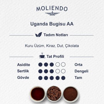 Moliendo Uganda Bugisu AA Yöresel Kahve 4 X 250 gr.