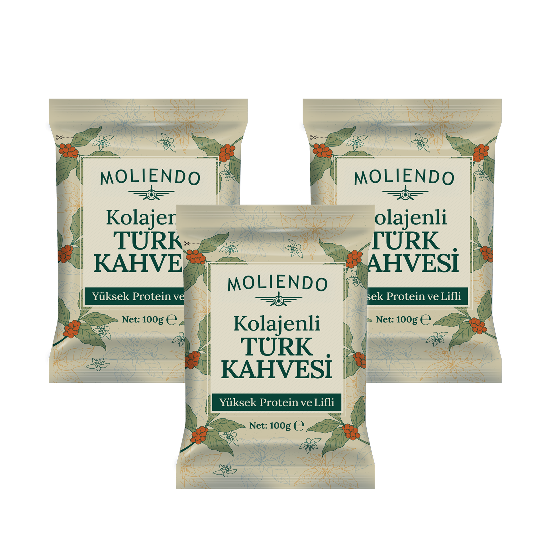 Moliendo Kolajenli Türk Kahvesi 100 g 3'lü Avantaj Paketi